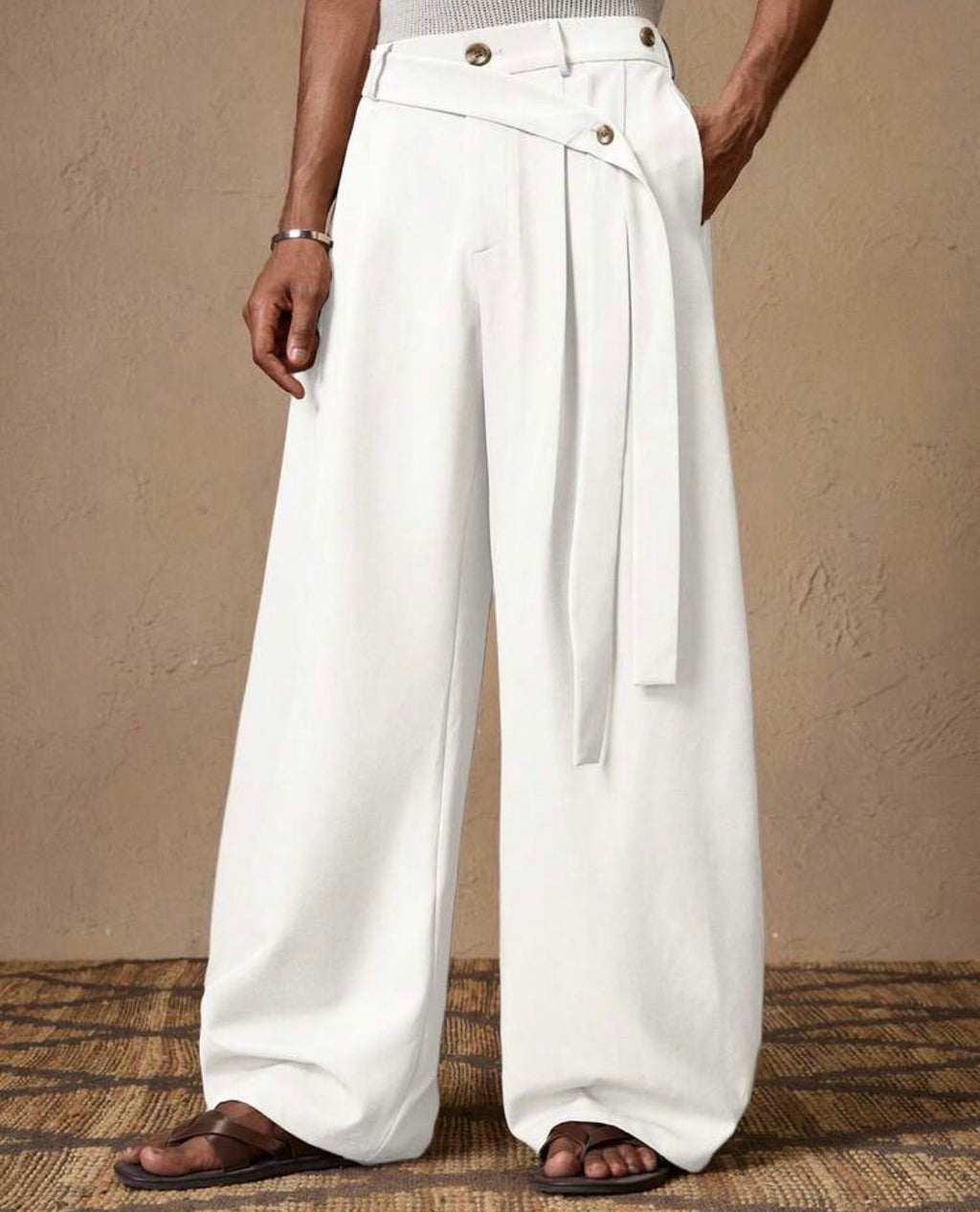 Business Casual Men's Casual Loose Elastic Waist Straight Leg Chino Pants
