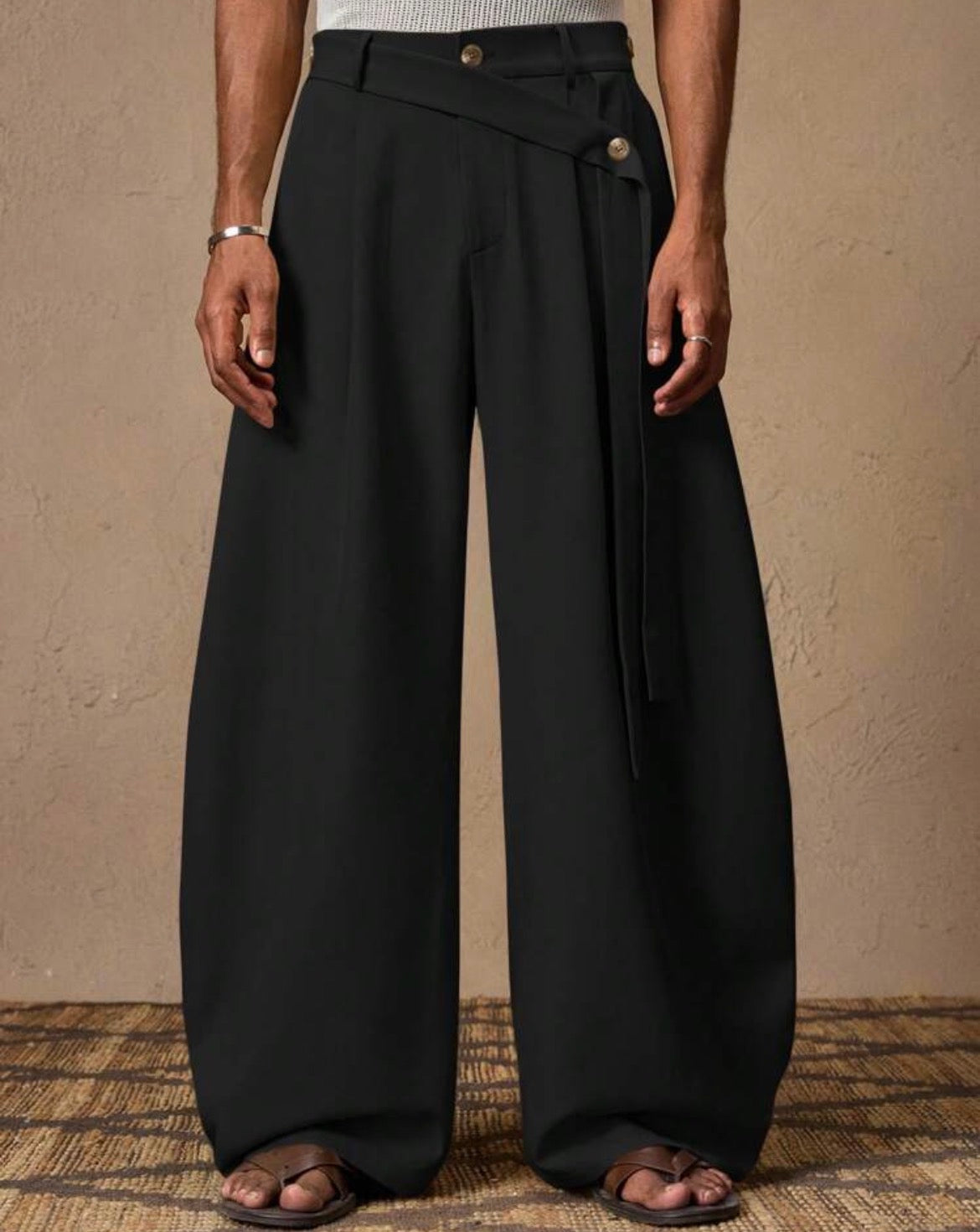 Business Casual Men's Casual Loose Elastic Waist Straight Leg Chino Pants