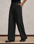 Business Casual Men's Woven Long Mid-Waist Straight Leg Casual Pants