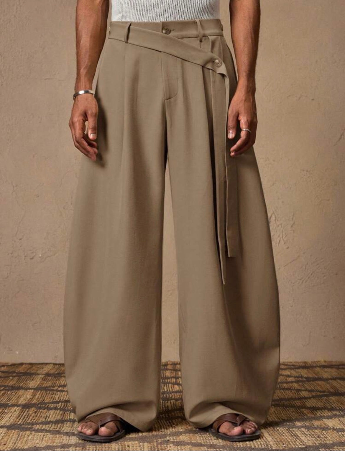 Business Casual Men's Casual Loose Elastic Waist Straight Leg Chino Pants