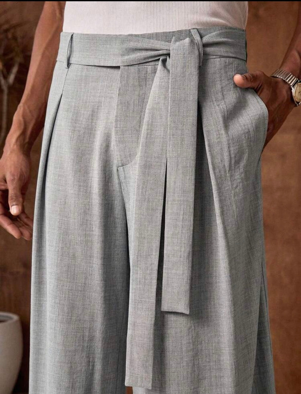 Business Casual Men's Casual Loose Elastic Waist Straight Leg Chino Pants